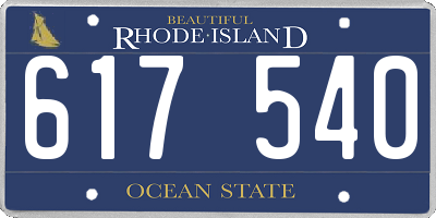 RI license plate 617540