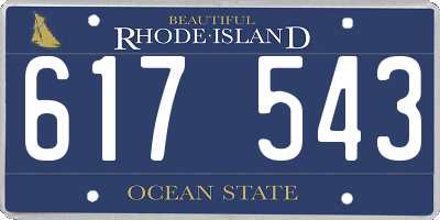 RI license plate 617543
