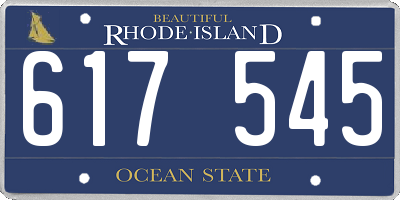 RI license plate 617545