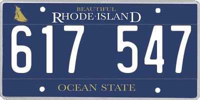 RI license plate 617547
