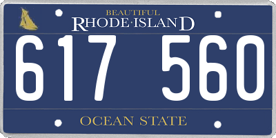 RI license plate 617560