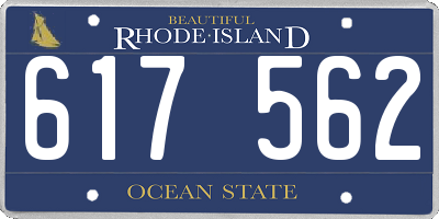 RI license plate 617562