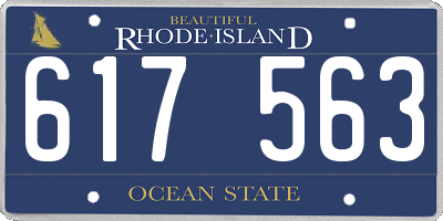 RI license plate 617563