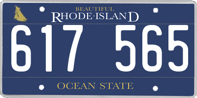 RI license plate 617565