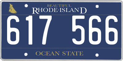 RI license plate 617566