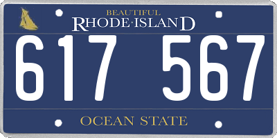 RI license plate 617567