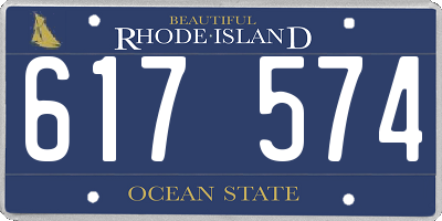 RI license plate 617574