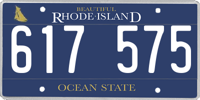RI license plate 617575
