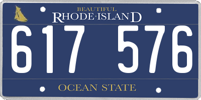 RI license plate 617576