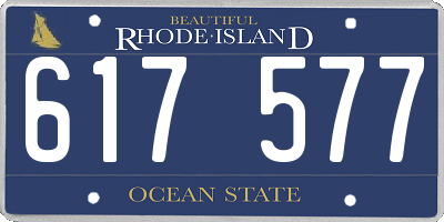 RI license plate 617577
