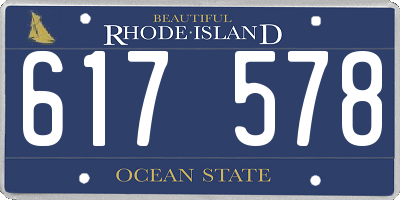 RI license plate 617578