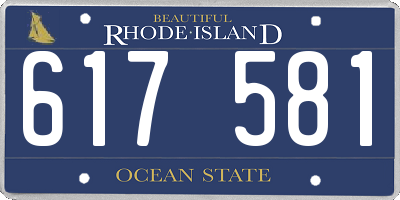 RI license plate 617581