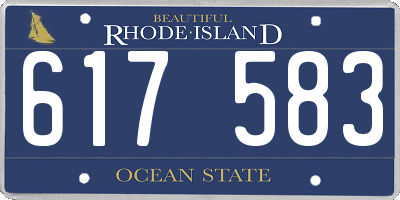 RI license plate 617583