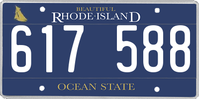 RI license plate 617588
