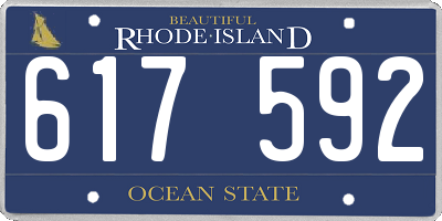 RI license plate 617592
