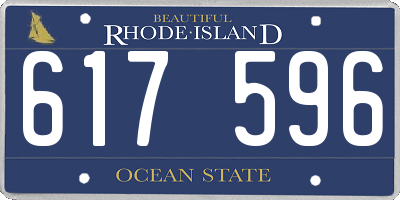 RI license plate 617596