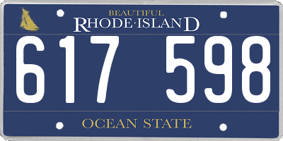 RI license plate 617598
