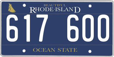 RI license plate 617600