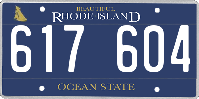 RI license plate 617604