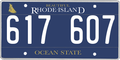RI license plate 617607