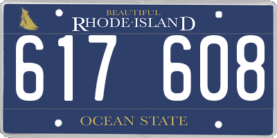 RI license plate 617608
