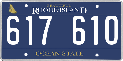 RI license plate 617610