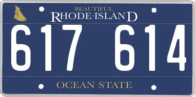 RI license plate 617614