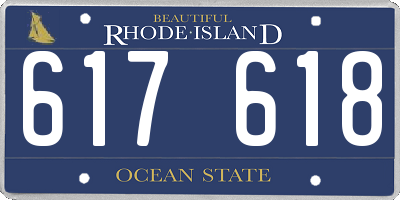 RI license plate 617618