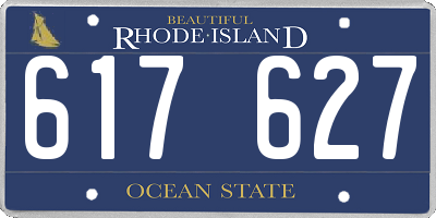 RI license plate 617627