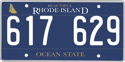 RI license plate 617629