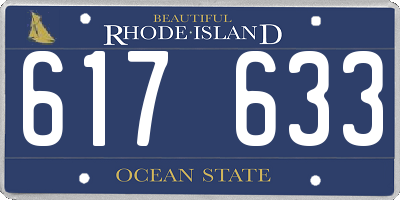 RI license plate 617633