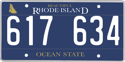 RI license plate 617634