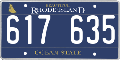 RI license plate 617635