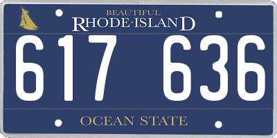 RI license plate 617636