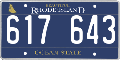 RI license plate 617643