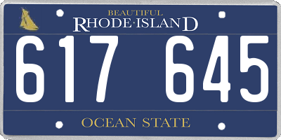 RI license plate 617645