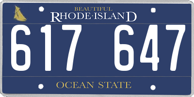 RI license plate 617647