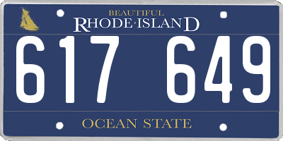 RI license plate 617649
