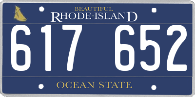 RI license plate 617652