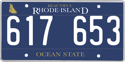 RI license plate 617653