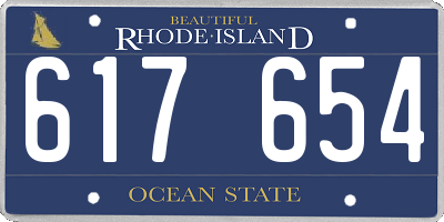 RI license plate 617654