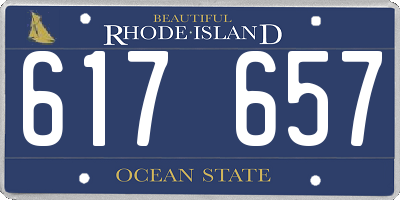 RI license plate 617657