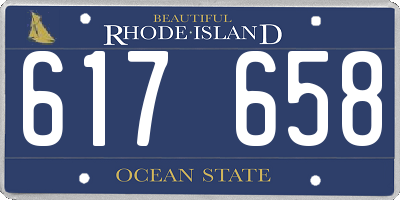 RI license plate 617658