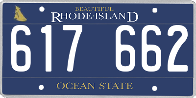 RI license plate 617662