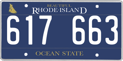 RI license plate 617663