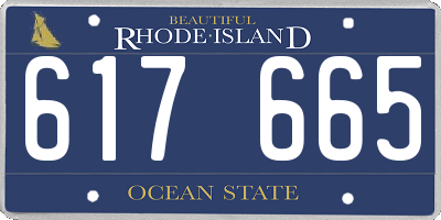 RI license plate 617665