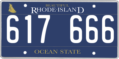 RI license plate 617666