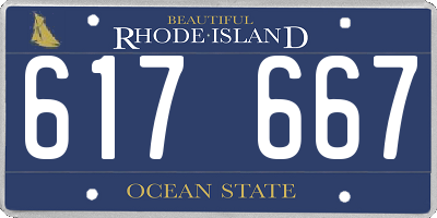 RI license plate 617667