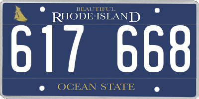 RI license plate 617668
