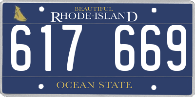 RI license plate 617669